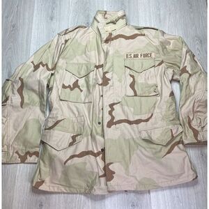US‎ Military Jacket Cold Weather Field Coat Desert Camo Combat Large Long